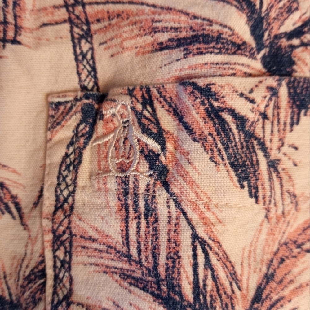The Original Penguin Mens Pink Palm Shirt - Picture 3 of 5